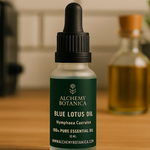 Luxury Blue Lotus Essential Oil 10ml (0.3oz) for Meditation, Relaxation, Sleep and Beauty
